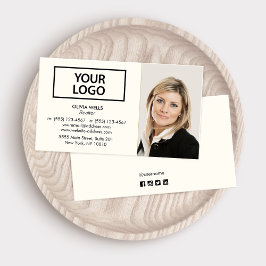 Berufliche Ivory White Add Foto-Visitenkarte Visitenkarte