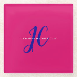 Berufliche Kalligraphie-Script-Monogram-Girly Glasuntersetzer