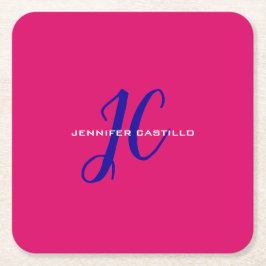 Berufliche Kalligraphie-Script-Monogram-Girly Rechteckiger Pappuntersetzer