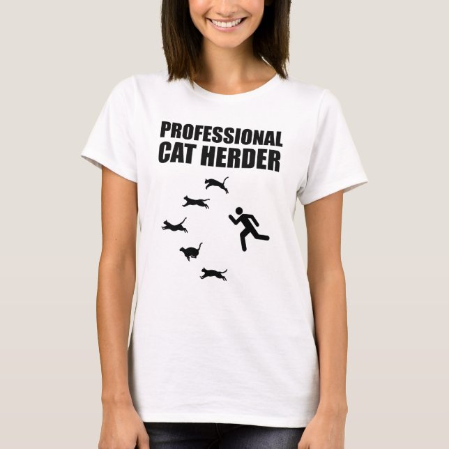 Berufliche Katzen Herder Funny Herde Katzen T-Shirt (Vorderseite)