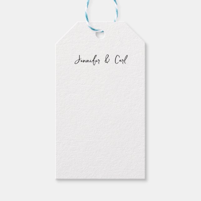 Berufliche klassische Kalligraphie Minimalistisch  Geschenkanhänger (Vorderseite)