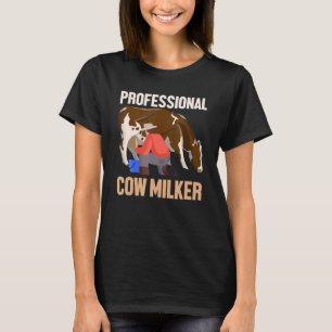 Berufliche Kuhmilch Zuchtbetrieb Tierrinder Bauer T-Shirt