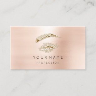 Berufliche Lashes Brows Makeup Gold Blush Visitenkarte