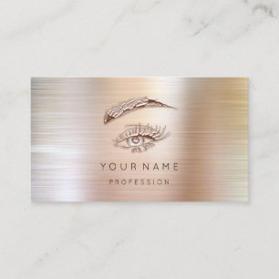 Berufliche Lashes Brows Makeup Logo Rose Metall Visitenkarte