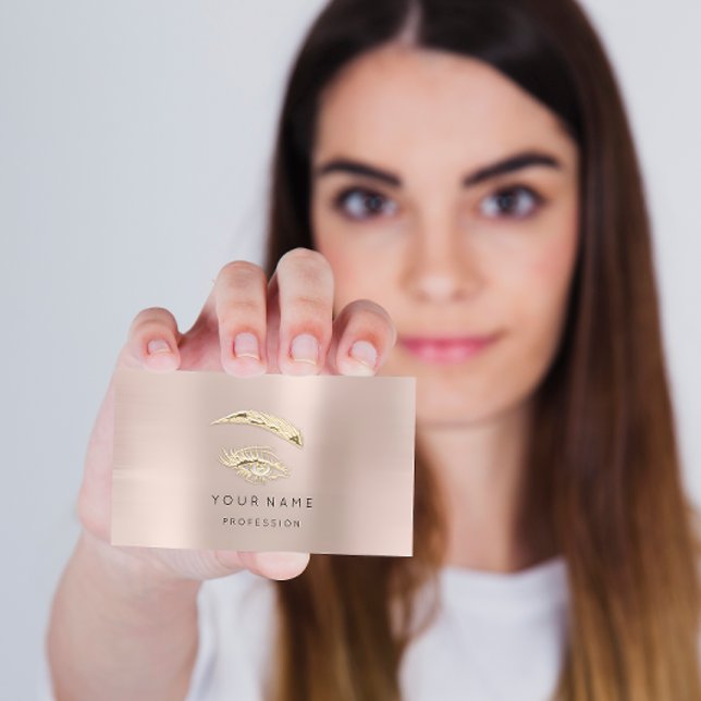 Berufliche Lashes Makeup Logo Gold Powder Visitenkarte (Von Creator hochgeladen)