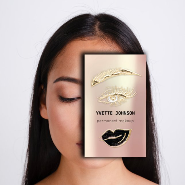 Berufliche Lashes Makeup Logo QR Code Visitenkarte (Professional Lashes Brows Makeup Logo QR Code Business Card)