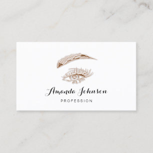 Berufliche Lashes Makeup-Logo-Rose weiß Visitenkarte