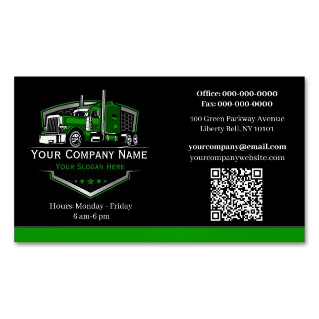 Berufliche LKW-Abschleppfirma QR-Code Magnetische Visitenkarte (Vorderseite)