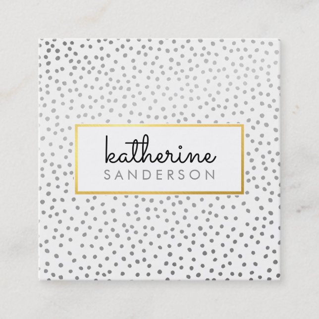 BERUFLICHE LOGO EMBLEM moderne Imitate Gold Silber Quadratische Visitenkarte (Vorderseite)