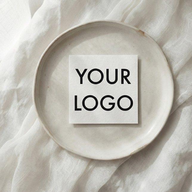 Berufliche Logo-Minimal modern weiß Quadratische Visitenkarte (Von Creator hochgeladen)