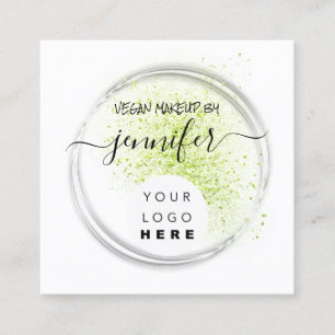 Berufliche Logo Nails Schönheitshaar Vegan Grün Quadratische Visitenkarte
