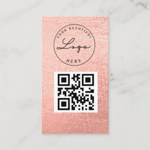 Berufliche Logo-Rose Gold QR-Code Visitenkarte