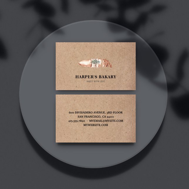 Berufliche Logo-Visitenkarte für moderne Bäckerei Visitenkarte (Von Creator hochgeladen)