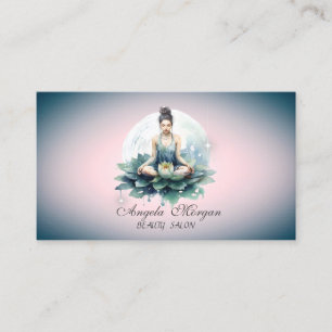 Berufliche Lotus Blume Yoga Girl Visitenkarte