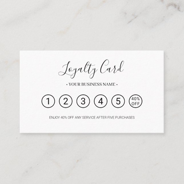 Berufliche Loyalitätskarte für Chic Business-Logos Treuekarte (Vorderseite)