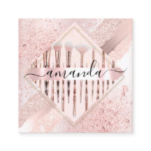 Berufliche Makeup-Künstler-Logo-Pinsel Rose Rosa