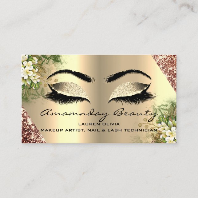 Berufliche Makeup Nägel Ernennung Blumenbestellung Visitenkarte (Vorderseite)