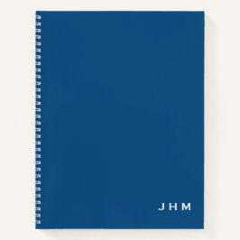 Berufliche Minimal Classic Blue & White Monogram Notizbuch