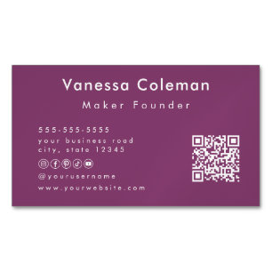 Berufliche Minimal Qr Code Berry Business Card Magnetische Visitenkarte