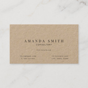 Berufliche Minimal Rustic Kraft Business Card Visitenkarte