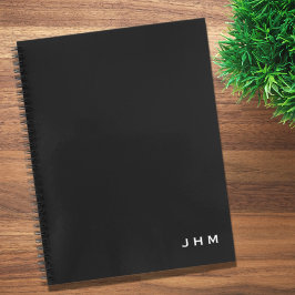 Berufliche Minimale Schwarz-weiße Monogramm-Initia Notizbuch