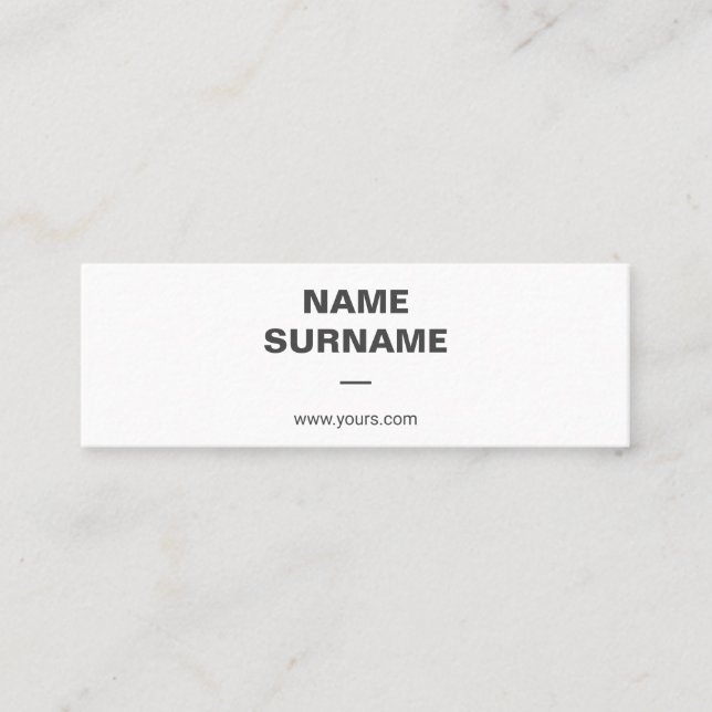 Berufliche minimale Typografie-Minigeschäfts-Karte Mini Visitenkarte (Vorderseite)