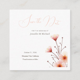 Berufliche Minimalistische Bloral Save the Date Begleitkarte