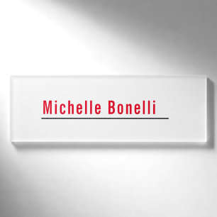 Berufliche Minimalistische, einfache Weiße Moderne Namenschild