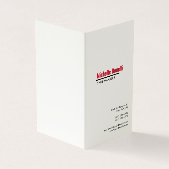Berufliche Minimalistische, einfache Weiße Moderne Visitenkarten (Vorderseite)