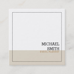 Berufliche Minimalistische Elegant Weiß und Knoche Quadratische Visitenkarte