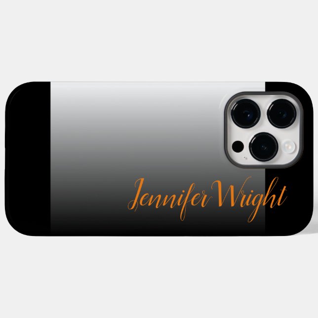 Berufliche minimalistische Handschrift grau schwar Case-Mate iPhone 14 Pro Max Hülle (Rückseite (Horizontal))