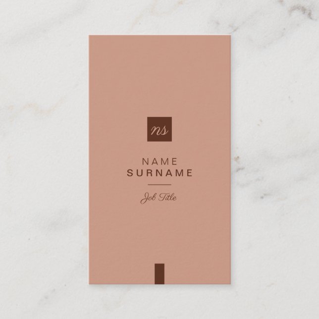 Berufliche Minimalistische Kaffee-Brown-Vertikale Visitenkarte (Vorderseite)