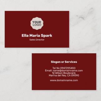 Berufliche Minimalistische Maroon Business Card Visitenkarte