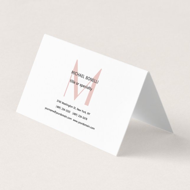 Berufliche Minimalistische Mit Monogramm Visitenka Visitenkarten (Vorderseite)