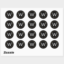Berufliche Minimalistische Monogramm-Aufkleber für Runder Aufkleber