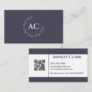 Berufliche Minimalistische Monogramm Mauve White C Visitenkarte