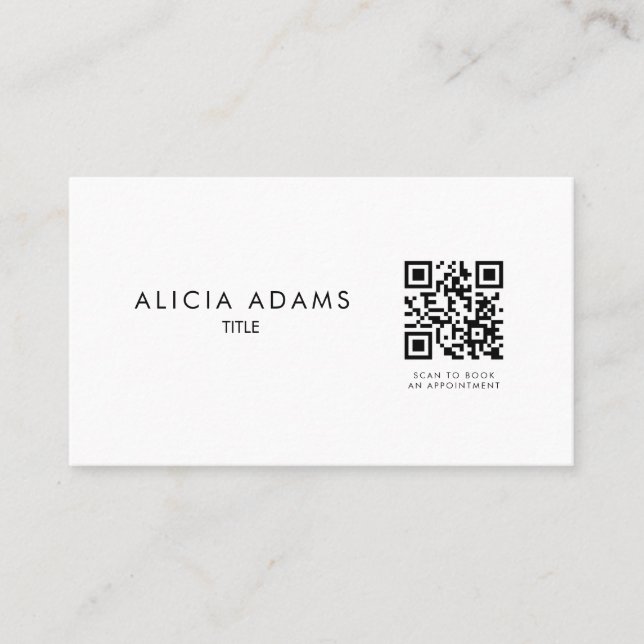 Berufliche Minimalistische QR-Code-Visitenkarte Visitenkarte (Vorderseite)