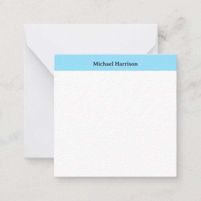 Berufliche Minimalistische Schlichte Blautöne Mitteilungskarte (Vorderseite)