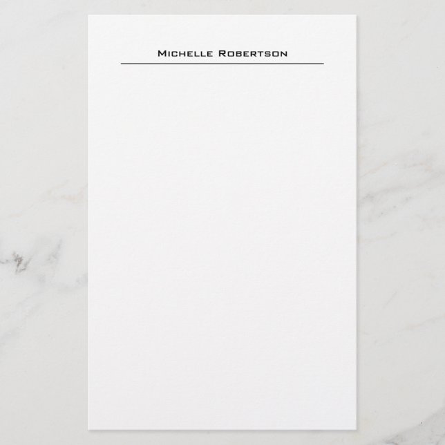 Berufliche Minimalistische Schlichte Einfache Mode Briefpapier (Vorderseite)
