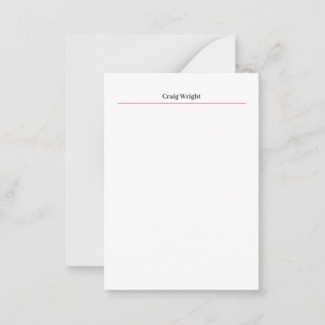 Berufliche Minimalistische Schlichte Klassik Perso Mitteilungskarte (Vorderseite)