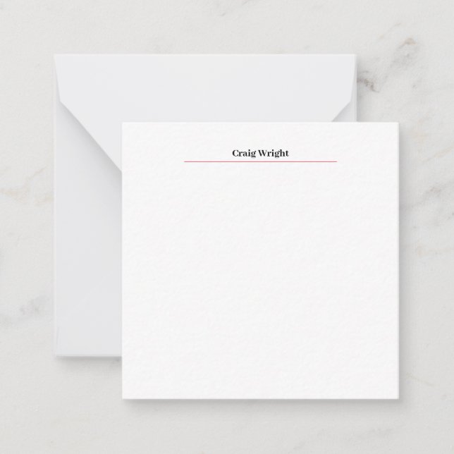Berufliche Minimalistische Schlichte Klassik Perso Mitteilungskarte (Vorderseite)