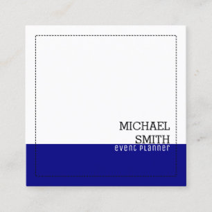 Berufliche Minimalistische Weiße Marine Quadratische Visitenkarte