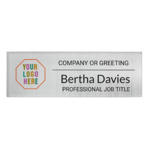 Berufliche Mitarbeiter Silver Corporate Logo Namenschild