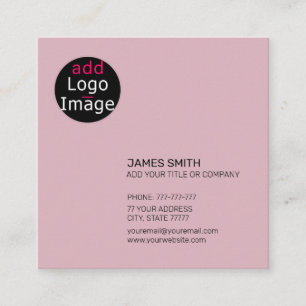 Berufliche moderne, anpassbare Dusty-Rose Rosa Quadratische Visitenkarte