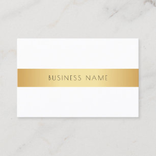 Berufliche, moderne Elegant-Gold-Weiß Visitenkarte