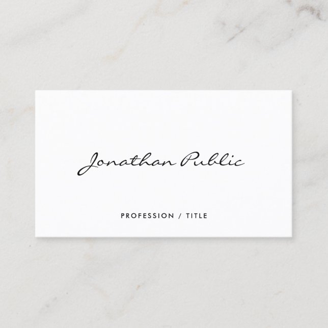 Berufliche moderne Elegant-Kalligrafie-Schrift Visitenkarte (Vorderseite)