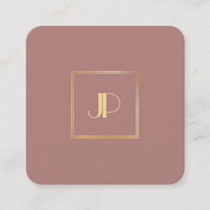 Berufliche, moderne, elegante Goldmonogramm-Vorlag Quadratische Visitenkarte