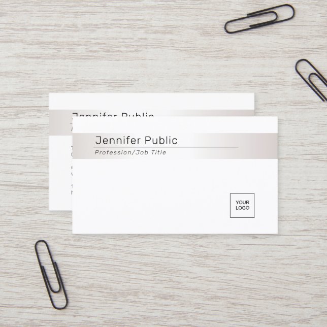 Berufliche moderne, elegante Silver Look Template Visitenkarte (Vorderseite/Rückseite Beispiel)