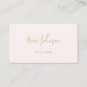 Berufliche, moderne Gold Blush Pink Business Card Visitenkarte
