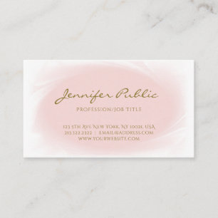 Berufliche moderne Kalligrafie Blush Pink Gold Visitenkarte